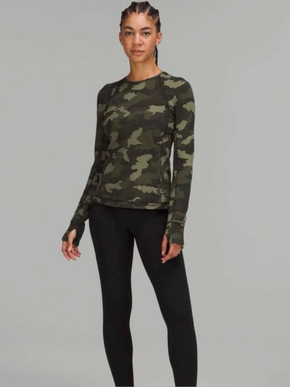 Lululemon Rulu Run Camouflage Long Sleeve Athletic Top